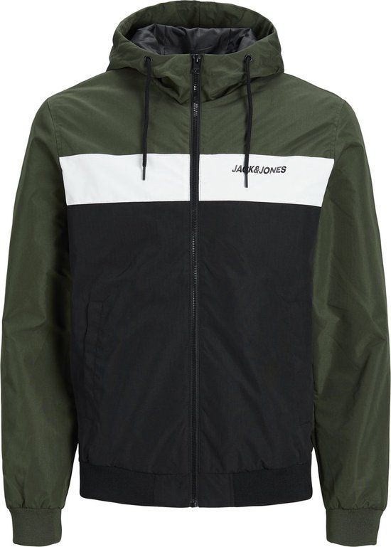 JACK&JONES JJERUSH HOOD BOMBER NOOS Heren Bomberjack - Forest Night - Maat M