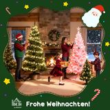 HOMCOM Arbre de Noël artificiel avec lumières et décoration de neige, 180 cm, Vert