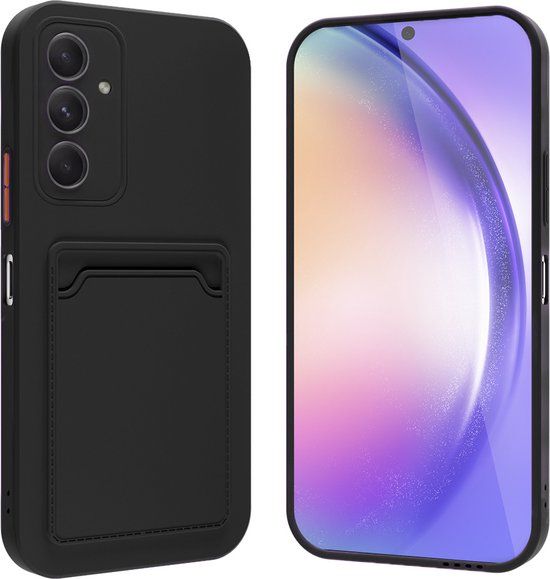 Shieldcase Siliconen Hoesje met Pasjeshouder voor Samsung Galaxy A14 4G/5G - Zwart