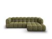 Canapé d'angle droit modulable 4 places en velours vert clair