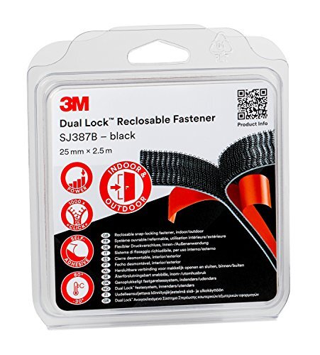 3M Sj387B Dual Lock - Flexibele Druksluiting, 25 mm X 2,5 M, Zwart