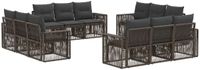 vidaXL Tuinbank Set 12 st Grijs en Donkergrijs poly rattan