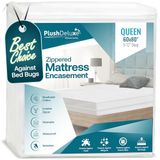 PlushDeluxe Matrashoes met rits, waterdicht, bestand tegen bedwantsen en huisstofmijt, 6-zijdige beschermhoes (past 9-12 inch) Queen