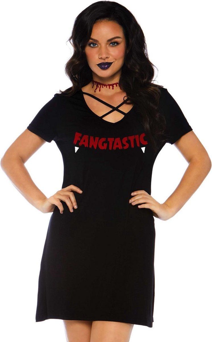 Leg Avenue Kostuum jurk -S- Fangtastic Jersey Zwart