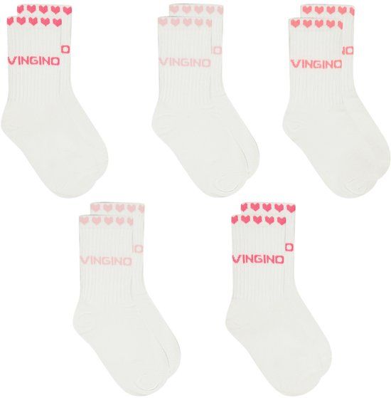 Vingino Girls-socks-5pack - Meisjes - Sokken - Schoenmaat 27-30 - Real White