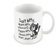 Acen Humoristische Mok Zacht, Warm, Gelukkig, Slaperig Kitty (Grote Bang Theorie), Keramisch, Wit, 9 x 9 x 9 cm