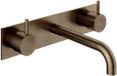 Hotbath Cobber - Wastafelmengkraan - Zonder Waste - Laag - Bruin - Inbouw - Messing