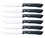 Excelsa Essential Set 6 steakmessen, roestvrij staal, zwart handvat, 6 stuks