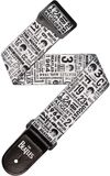 D'Addario Beatles Gitaarband - 1964 Tour, Ticket Stubs - Riem voor Elektrische & Akoestische Gitaar, Veganistisch, Zwart