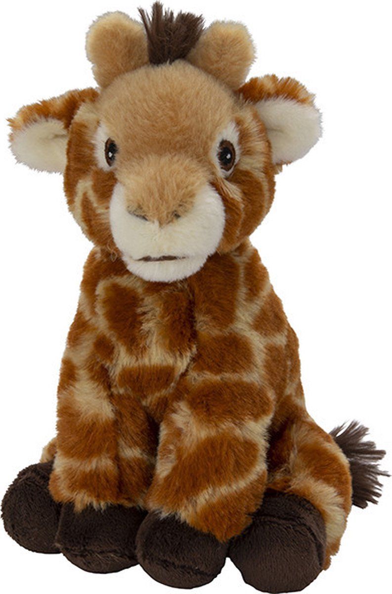 Nature Planet Pluche knuffel giraffe 17 cm - multi