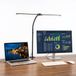 Led-bureaulamp, dimbaar, met klem, dubbele kop, 1200 lumen, zwanenhals, oogverzorging voor telewerk, touchscreen-lamp, 3 kleuren en 5 helderheidsniveaus