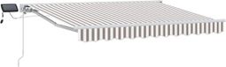 vidaXL Zonnetent met zonne-energie ledverlichting 5 x 3,5 m Lichtgrijs Polyester