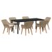 vidaXL Salon de jardin 7 pièces Beige Polyrattan