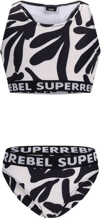 SuperRebel Carmel Tanktop Bikini Meisjes Zwart/Wit