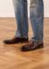 Manfield Heren Bruine Leren Croco Veterschoenen Maat 45