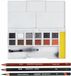 Derwent Inktense Paint Pan Mixed Media Set Shades & Tone - 12 Pans & 3 Pencils
