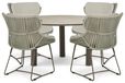 Santika Furniture Santika Samari/Trino 140 cm dining tuinset 5-delig