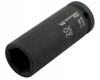 WARYŃSKI S.A. Douille longue 1/2", 20 mm, 6 pans, CrMo, DIN 3129