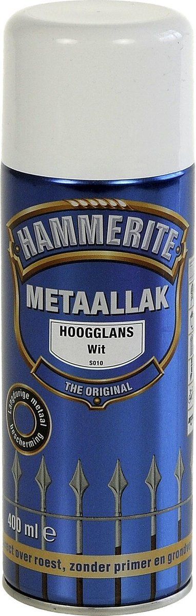 Hammerite Hoogglans Metaallak - Wit - 400ml - 5011867025384