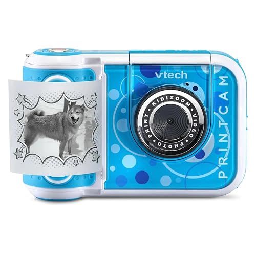 Vtech KidiZoom Print Cam Blauw - Instant kindercamera met afdrukfunctie, selfie en video, effecten, games enz. voor kinderen van 4 tot 12 jaar