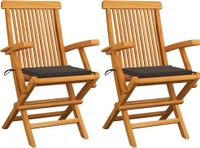 Maison Exclusive - Chaises pliantes avec coussins taupe, 2 pièces, en bois de teck massif