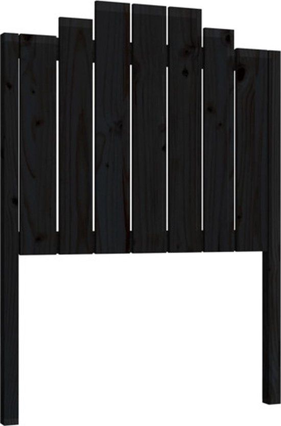 vidaXL Hoofdbord 81x4x110 cm massief grenenhout zwart