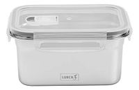 Lurch 240892 lunchbox Safety / opbergdoos van hoogwaardig roestvrij staal met BPA-vrije kunststof deksel 1000 ml