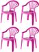 Merkloos / Sans marque Interbosch B.V. Camping Kinderstoel van kunststof - 4x stuks - fuchsia roze - 37 x 31 x 51 cm
