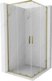Mexen Exo cabine de douche coulissante carrée 90 x 90 cm, transparent, or