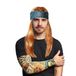 Boland Carnaval Verkleed set Rocker/biker - Heren - pruik met haarband in het bruin en arm sleeves met tatoeages