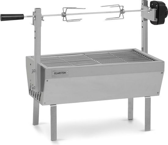 Klarstein Sauenland Mini Braadgrill - Draaispit - 12kg - Zilver