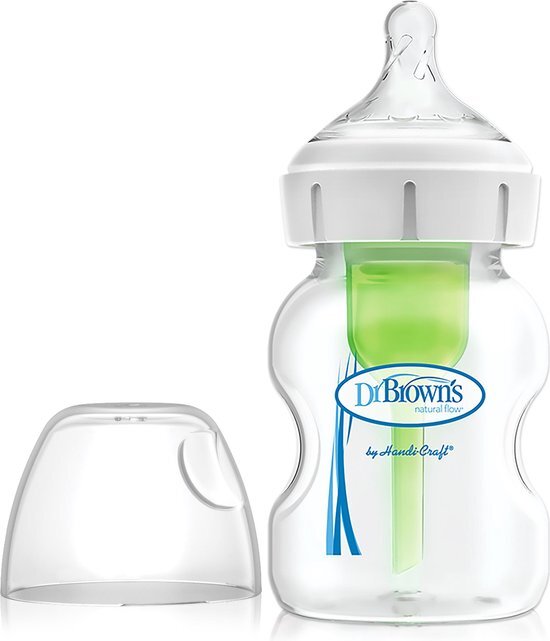 Dr. Browns Options+ Anti-Colic Brede Halsfles BPA-vrij transparant
