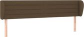 vidaXL Hoofdbord met randen 163x23x78/88 cm stof donkerbruin