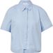 s.Oliver Kortere overhemdblouse lichtblauw katoen relaxed fit korte mouw klassieke kraag steekzakken knopen effen dames 48