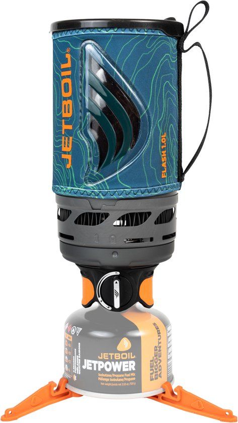 Jetboil Flash 1.0L Ocean Topo Camping Stove - 1 Liter - Blue