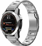 By Qubix - Titanium schakelband - 22mm Quickfit - Zilver - Geschikt voor Garmin Instinct 3 / Instinct E - 45mm