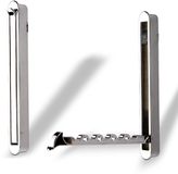 SOTECH 2 stuks in-/uitklapbare haken Elba verchroomd om in te frezen 140 x 16 mm incl. bevestigingsschroeven