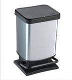 Tretabfallsammler Rotho Paso Pedaalemmer 20L Zilver Metallic
