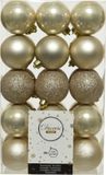 Decoris Kerstballen - 30 stuks - Champagne - 6 cm Diameter - Kunststof