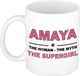 Bellatio Decorations naam cadeau mok - Amaya - Woman Myth Supergirl - koffiemok - 300 ml - collega - moederdag