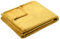 Stof Textiles Plaid/bankdeken Maribelle - geel - 130 x 160 cm - polyester fleece - 1 persoons