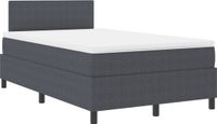 vidaXL LED Boxspring Bed Donkergrijs en Wit 120 x 190 cm