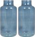 Floran Vaas Milan - 2x - glas transparant blauw - D15 x H30 cm