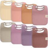 KeaBabies Lot de 8 bavoirs bio pour bébé garçon et fille – Bavoirs bandana en coton super absorbant pour bébés, tout-petits et nouveau-nés, ultra doux et lavable en machine (mauve)