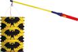 Baton de lanterne 50 cm - avec lanterne chauve-souris - jaune/noir - H18 cm