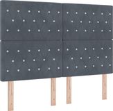 vidaXL LED Boxspringbed met Matras Donkergrijs 140 x 200 cm Fluweel