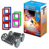 MAGNIKON 2 klikken wielen & 2 rechthoeken & 2 super rechthoeken voor magnetische bouwstenen