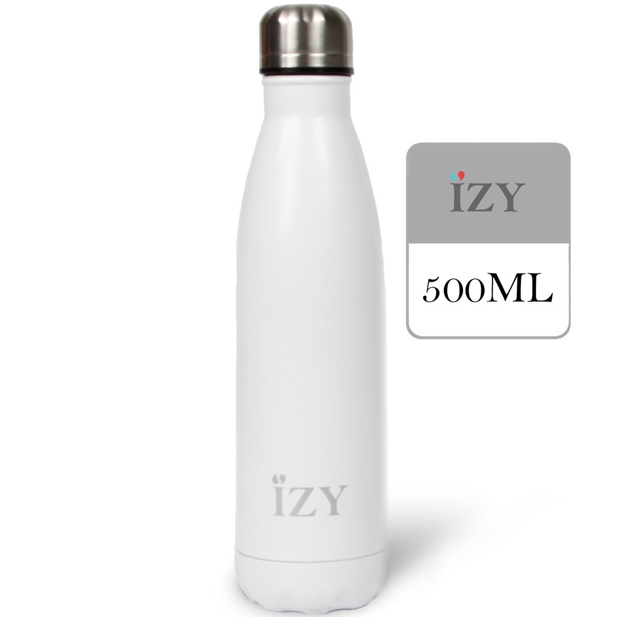 IZY Bottles Mat Wit 500ML Thermosfles Thermoskan Thermosbeker VacuÃ¼m fles RVS GeÃ¯soleerd Dubbelwandig Isolatiekan 0 5L Thermos BPA-Vrij
