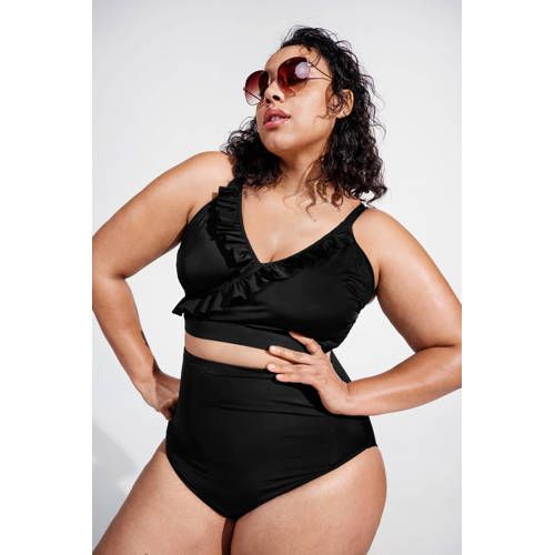 Zizzi Skatrin Crop Bikinitop - Zwart