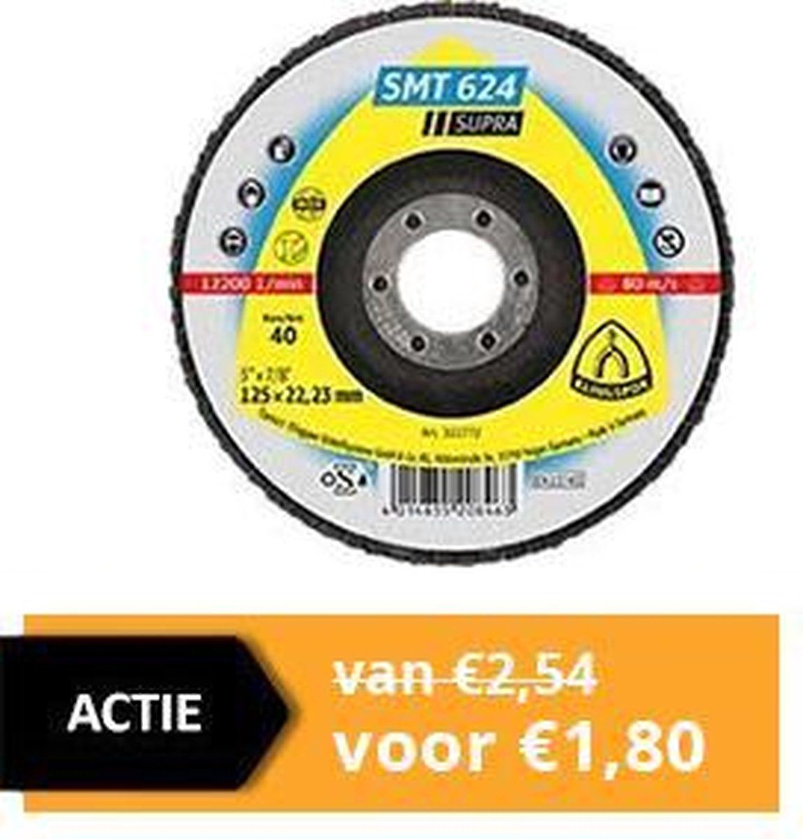 Klingspor SMT 624 Supra 125 Grain 40 curved 12 - 4014855219674